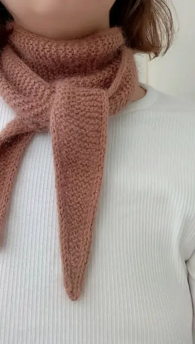 Bufanda tejida rosa claro - miniatura 1