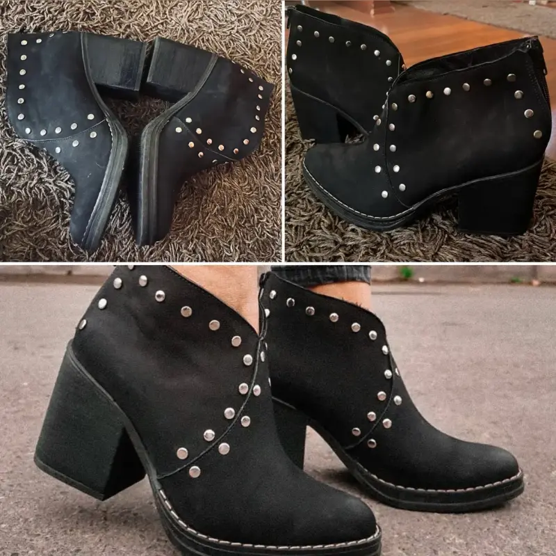 Botines negros con tachas - 1
