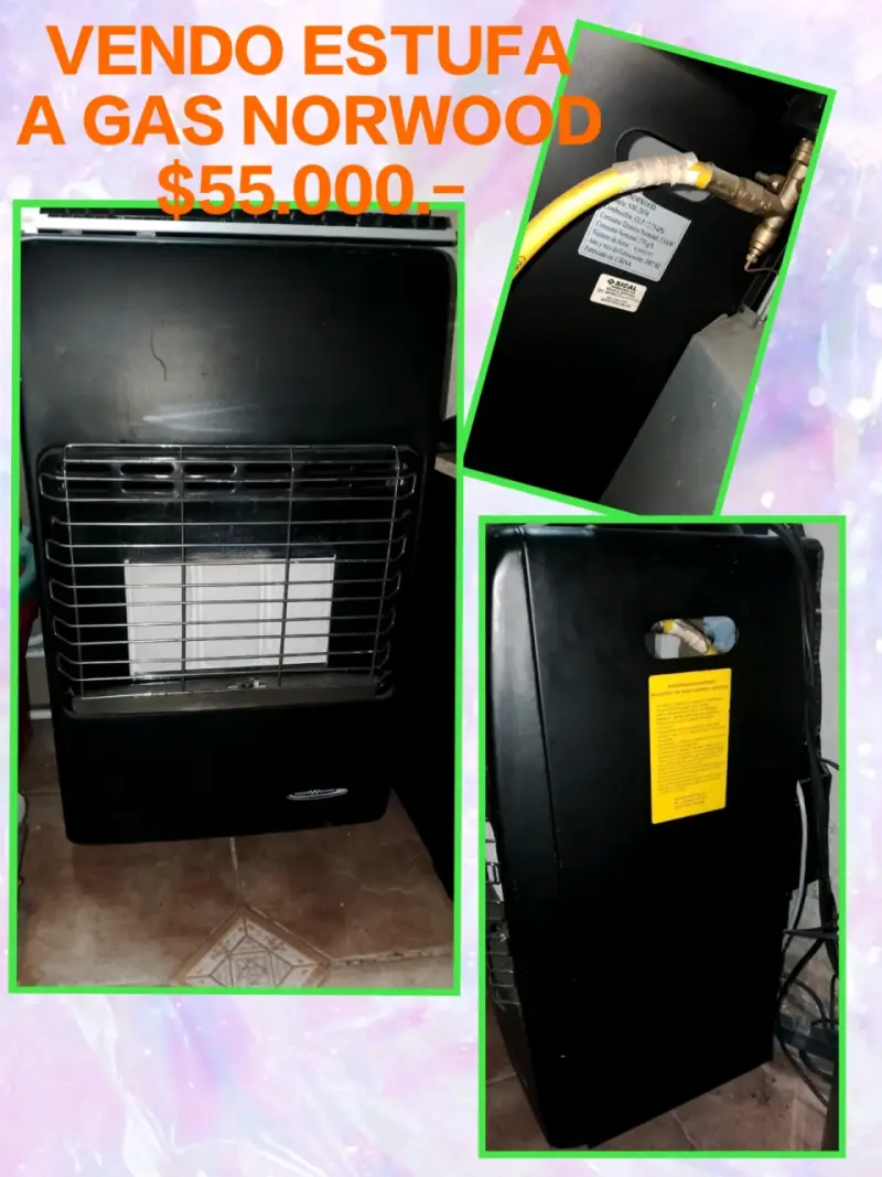 Estufa a gas Norwood negra - 1