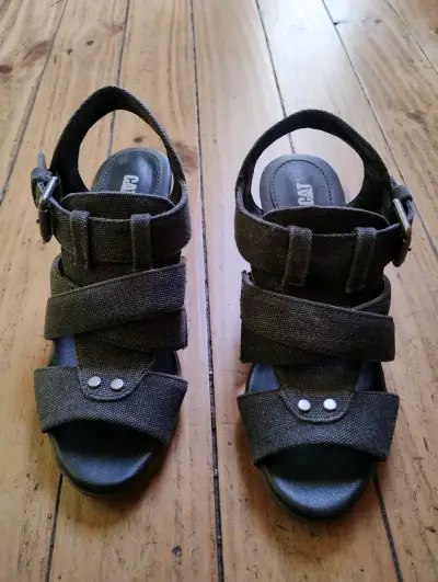 Sandalias gris oscuro CAT de tela - miniatura 1