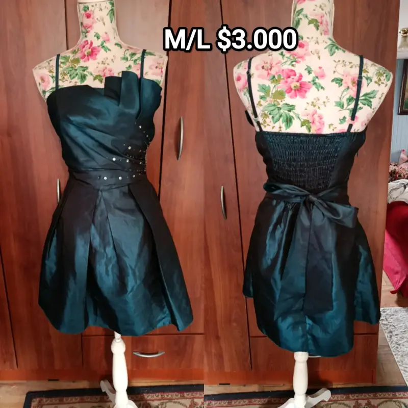 Vestido verde de satén