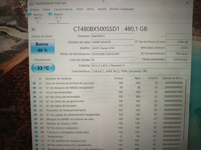 Disco SSD Crucial BX500 480GB - 2