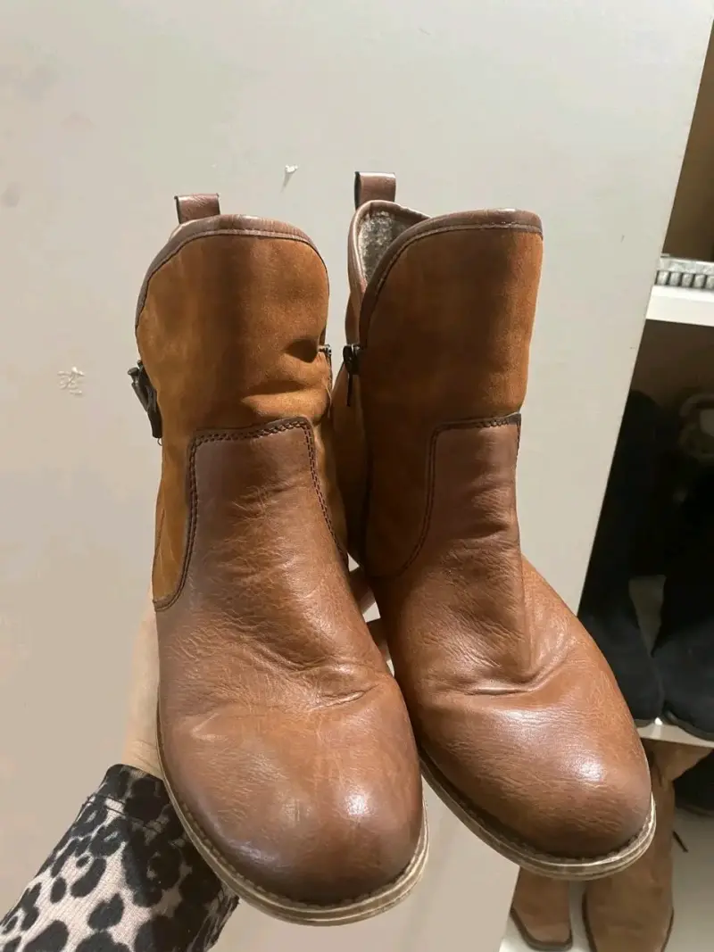 Botines de cuero marrón - 3