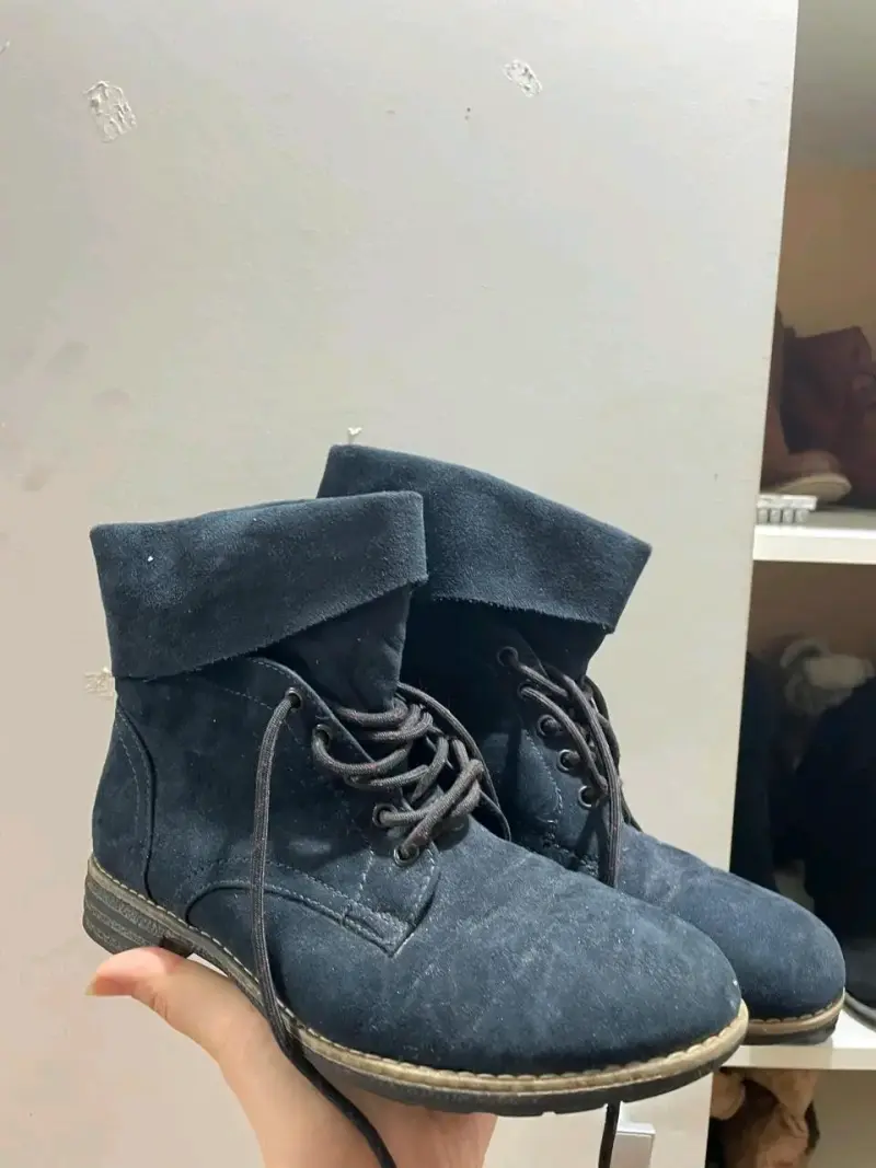 Botines de gamuza azul - 3