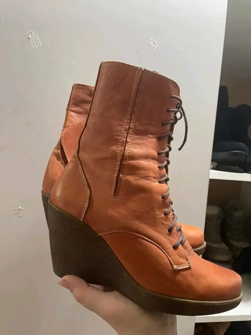Botines naranjas con plataforma - 1