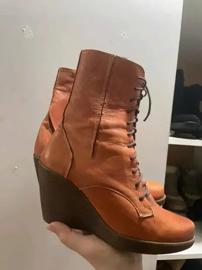Botines naranjas con plataforma - miniatura 1
