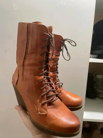 Botines naranjas con plataforma - miniatura 3