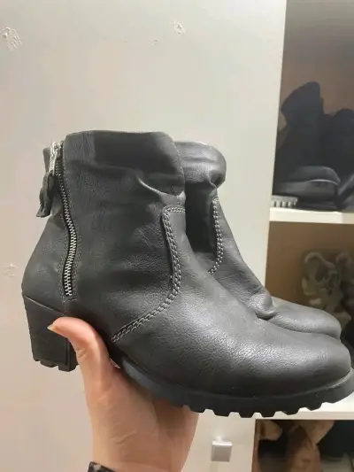 Botines de cuero gris - miniatura 2