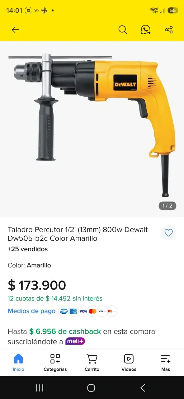 Taladro Percutor De Walt - 3