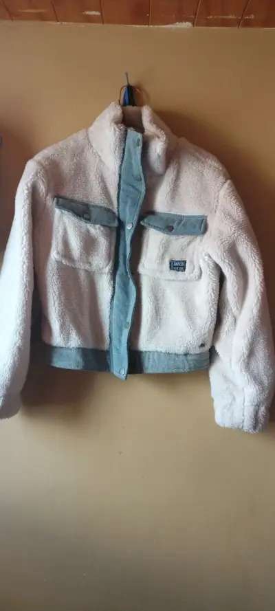 Chaqueta de peluche beige - miniatura 1