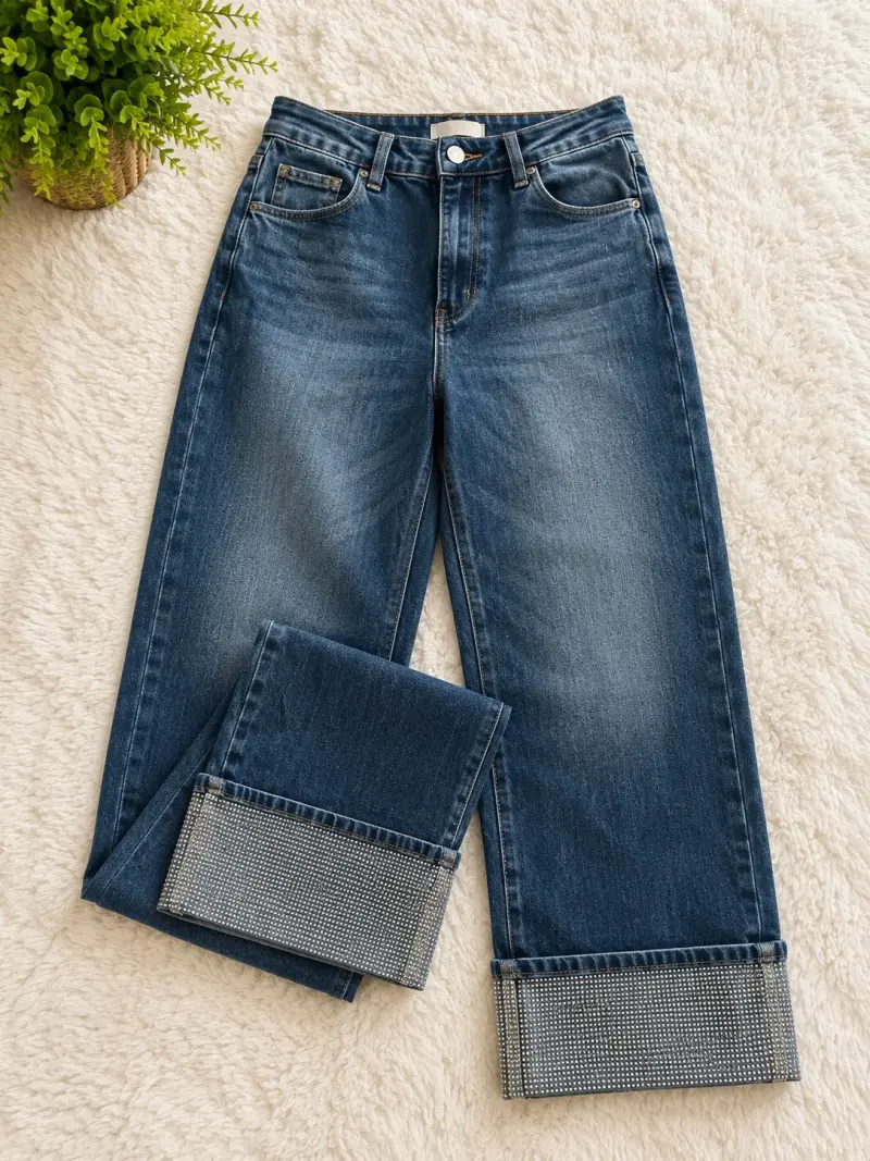 Jeans azules acampanados - 1