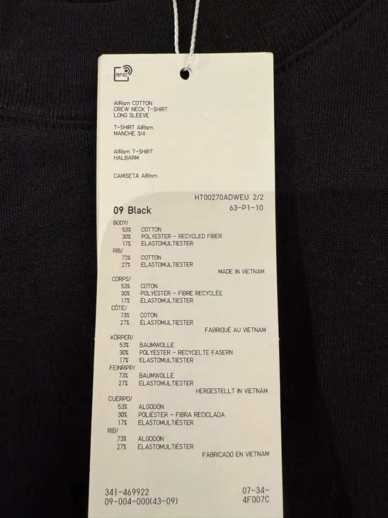 Polera negra hombre Uniqlo talla M - 3