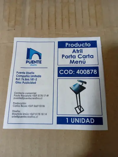 Atril para carta o menú - miniatura 1