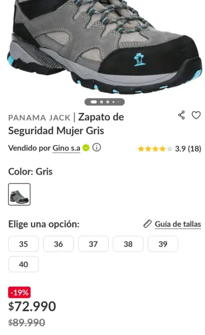 ZAPATO SEGURIDAD MUJER PANAMA JACK - miniatura 4