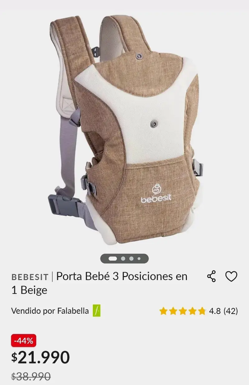 Portabebé Bebesit 3 posiciones beige