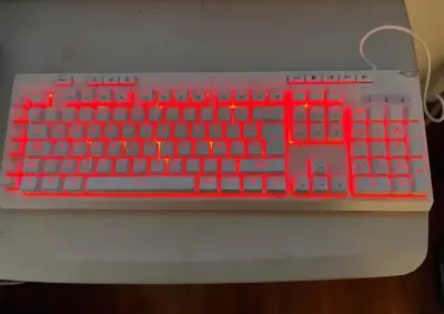 Teclado alámbrico  retroiluminado blanco - miniatura 1
