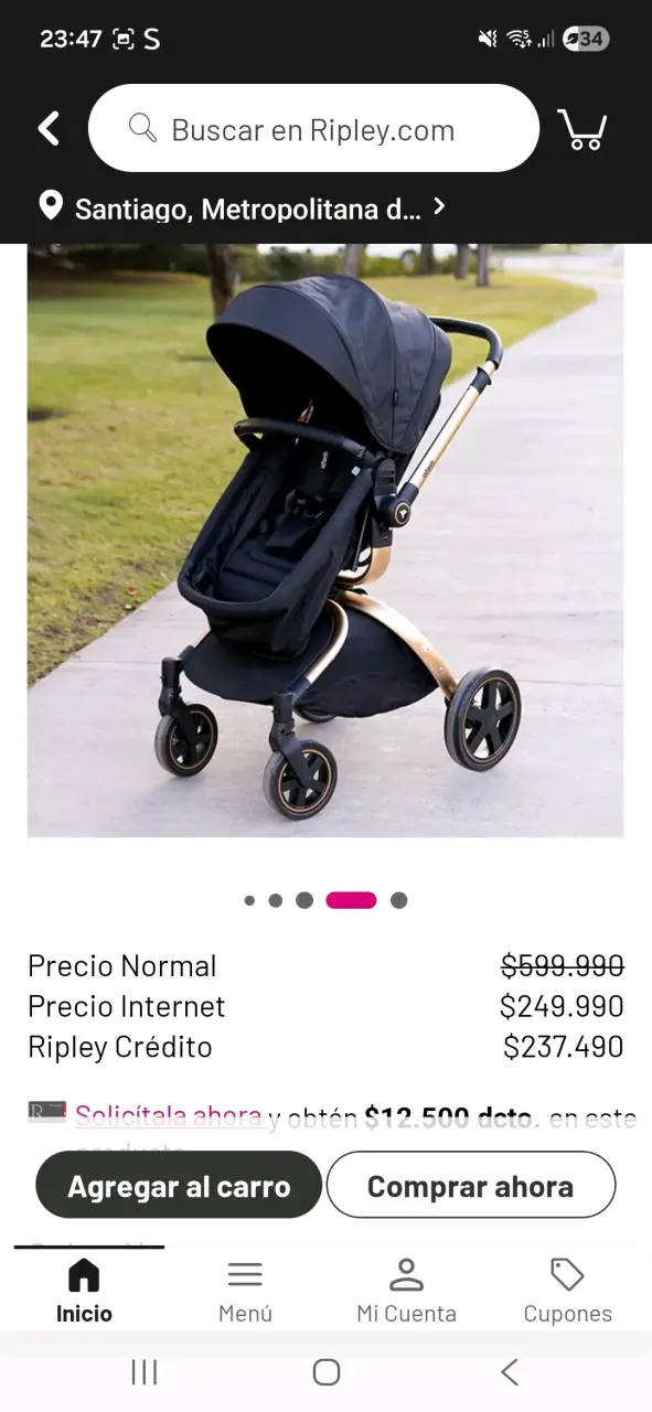Coche de bebé negro - 1