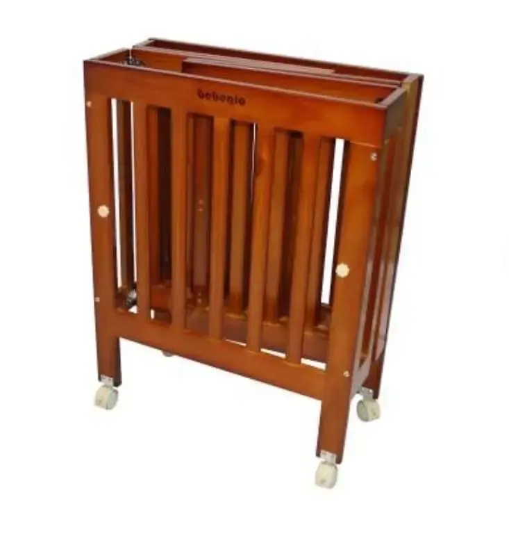 Cuna de madera plegable con colchón bebeglo - 6