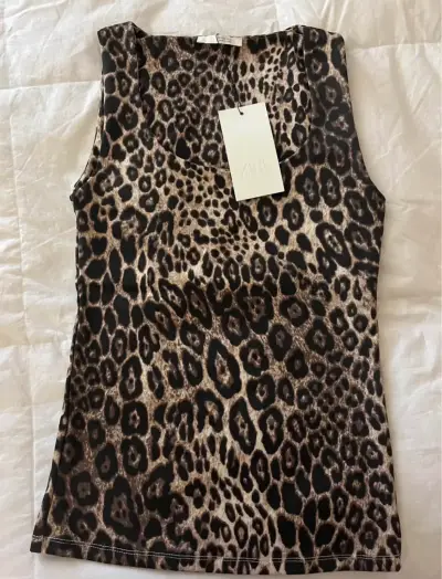 Polera sin mangas estampado leopardo Zara - miniatura 1