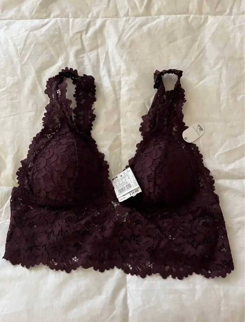 Bralette de encaje burdeo