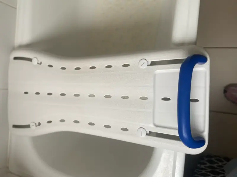 Tabla de baño blanca con asa azul - 6