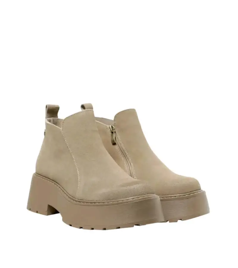 Botines beige con plataforma - 2