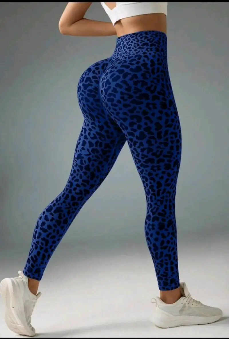 Leggings de leopardo azul - 4