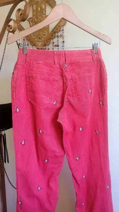 Pantalones rojos bordados L.L. Bean - miniatura 3