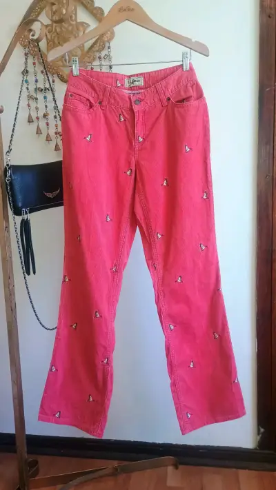 Pantalones rojos bordados L.L. Bean - miniatura 4