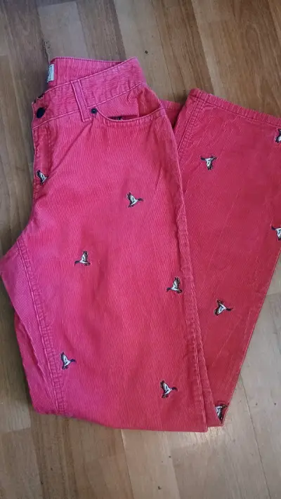 Pantalones rojos bordados L.L. Bean - miniatura 5