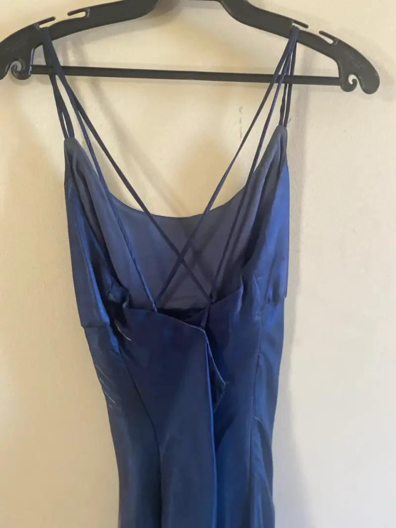 Vestido de satin azul Irol - 2