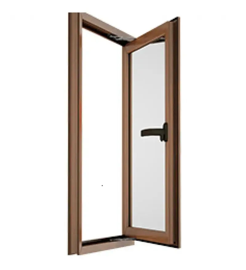 Ventana termopanel PVC 80x120 cm roble, nueva - 3