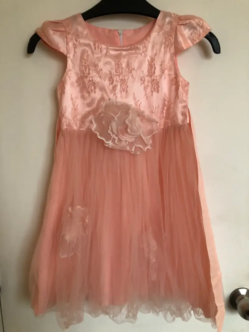 Vestido de fiesta rosa niña - 1