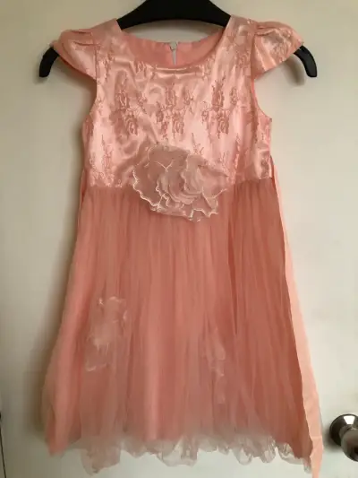 Vestido de fiesta rosa niña - miniatura 1