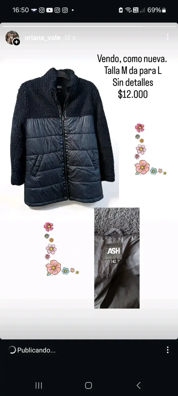 Chaqueta negra marca ASH