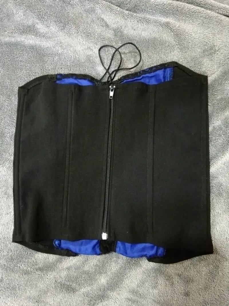 Corset negro con encaje azul - 2