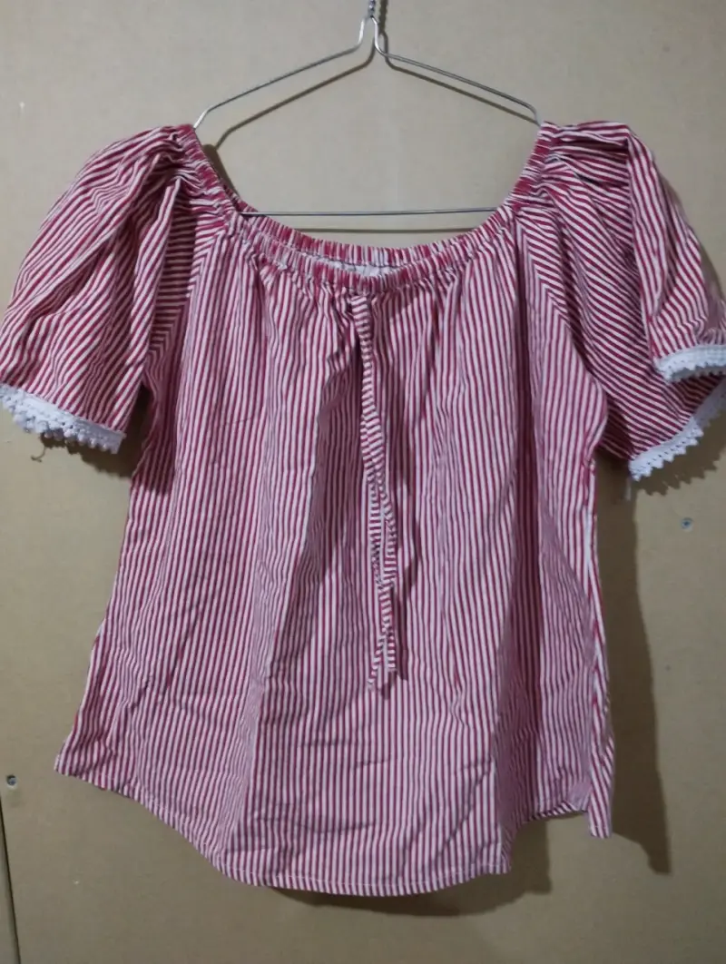 Blusa rayada roja y blanca - 1