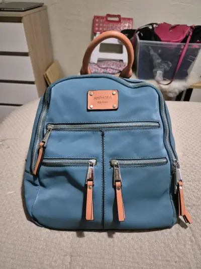 Mochila azul Amphora con bolsillos - miniatura 1