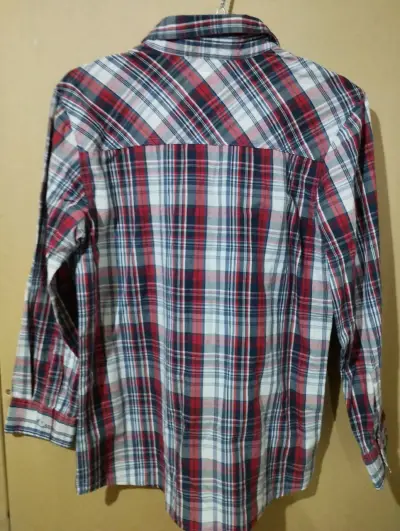 Camisa a cuadros roja y azul para adolescente - miniatura 2
