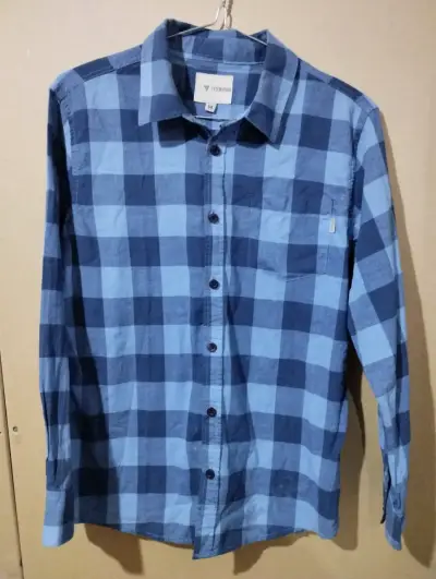 Camisa de cuadros azul para niño - miniatura 1