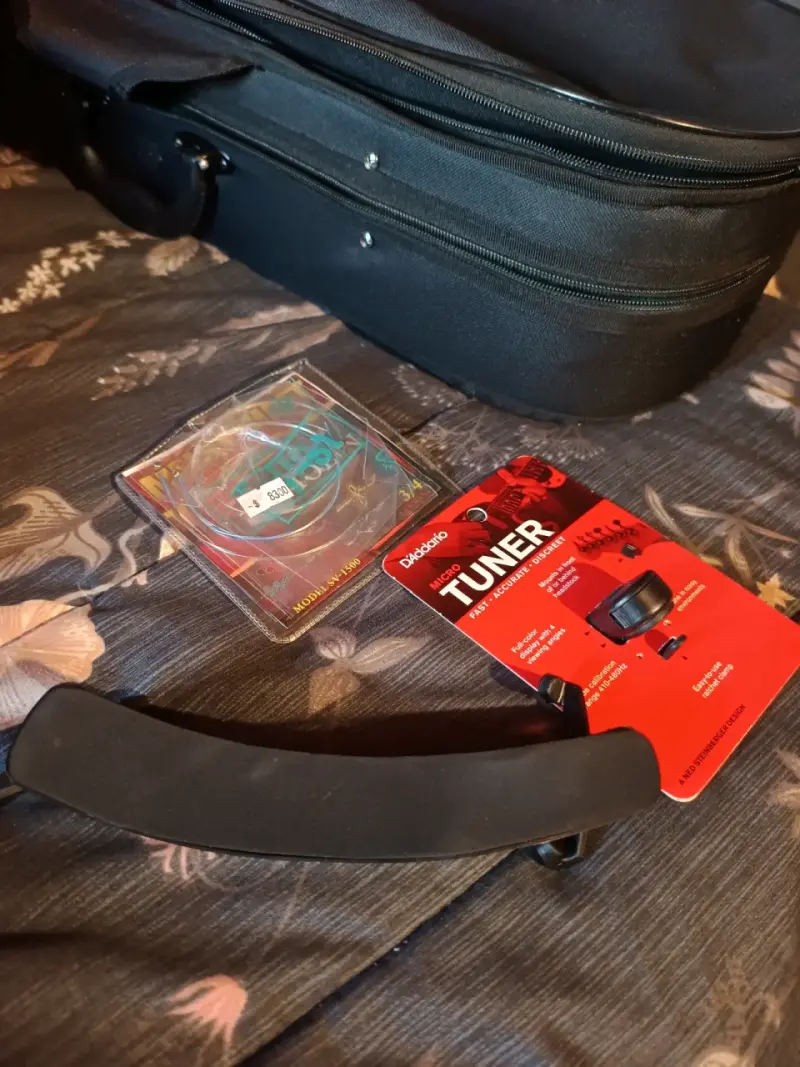 Violín negro con estuche - 3