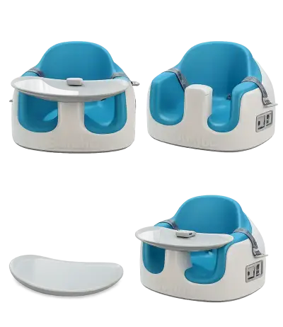 Silla para bebé azul con bandeja - miniatura 1