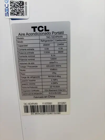 Aire acondicionado portátil TCL - miniatura 6