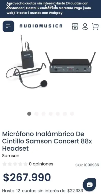 Micrófono inalámbrico Samson 88x - miniatura 1