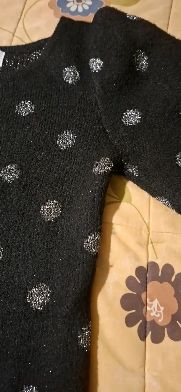 Minivestido negro con puntos brillantes - 3