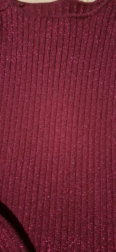 Vestido burdeo  con puntos brillantes - miniatura 2