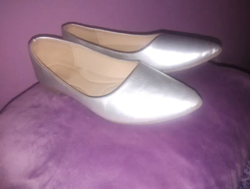 Zapatos planos plateados mujer