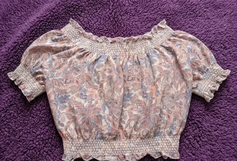 Crop top floreado colores pastel - 1