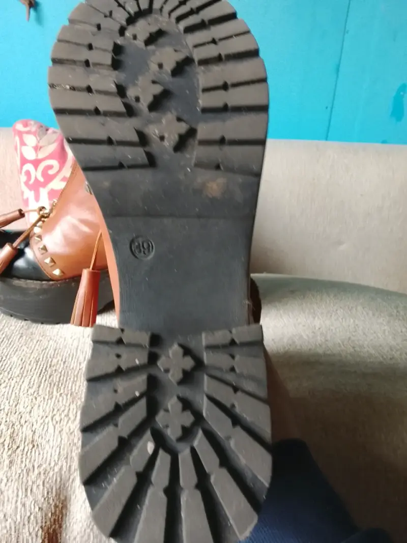 Botines de cuero marrón y negro - 3