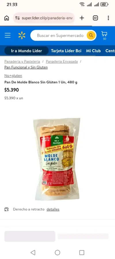 Pan sin gluten 480g - miniatura 1